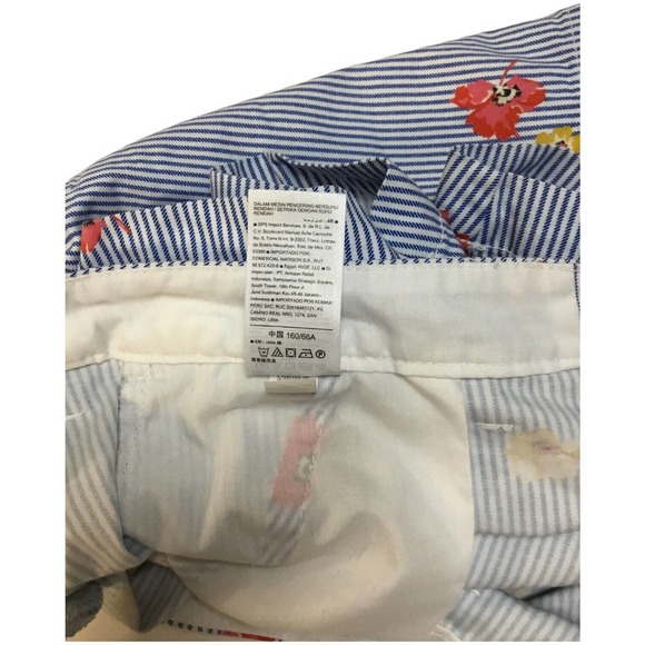 Old Navy Pinstripe Floral Twill Everyday Shorts Blue 4 - Picture 7 of 7